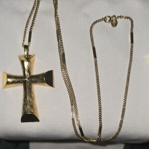Avon Gold-Tone Cross Pendant Necklace